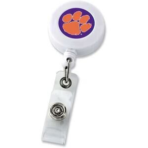 NCAA Clemson Tigers Badge Reel ID Holder Football  Logo Clip New Round Office